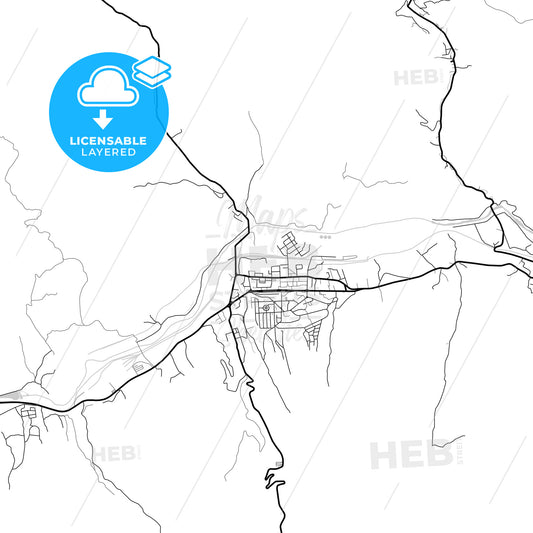 Layered PDF map of Vulcan, Hunedoara, Romania