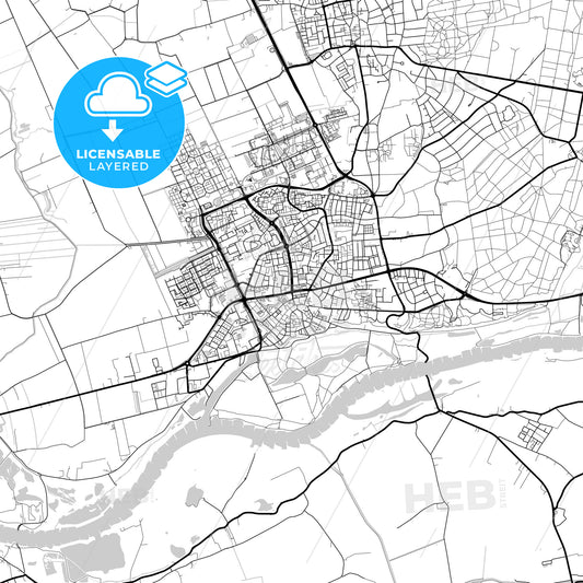 Layered PDF map of Wageningen, Gelderland, Netherlands