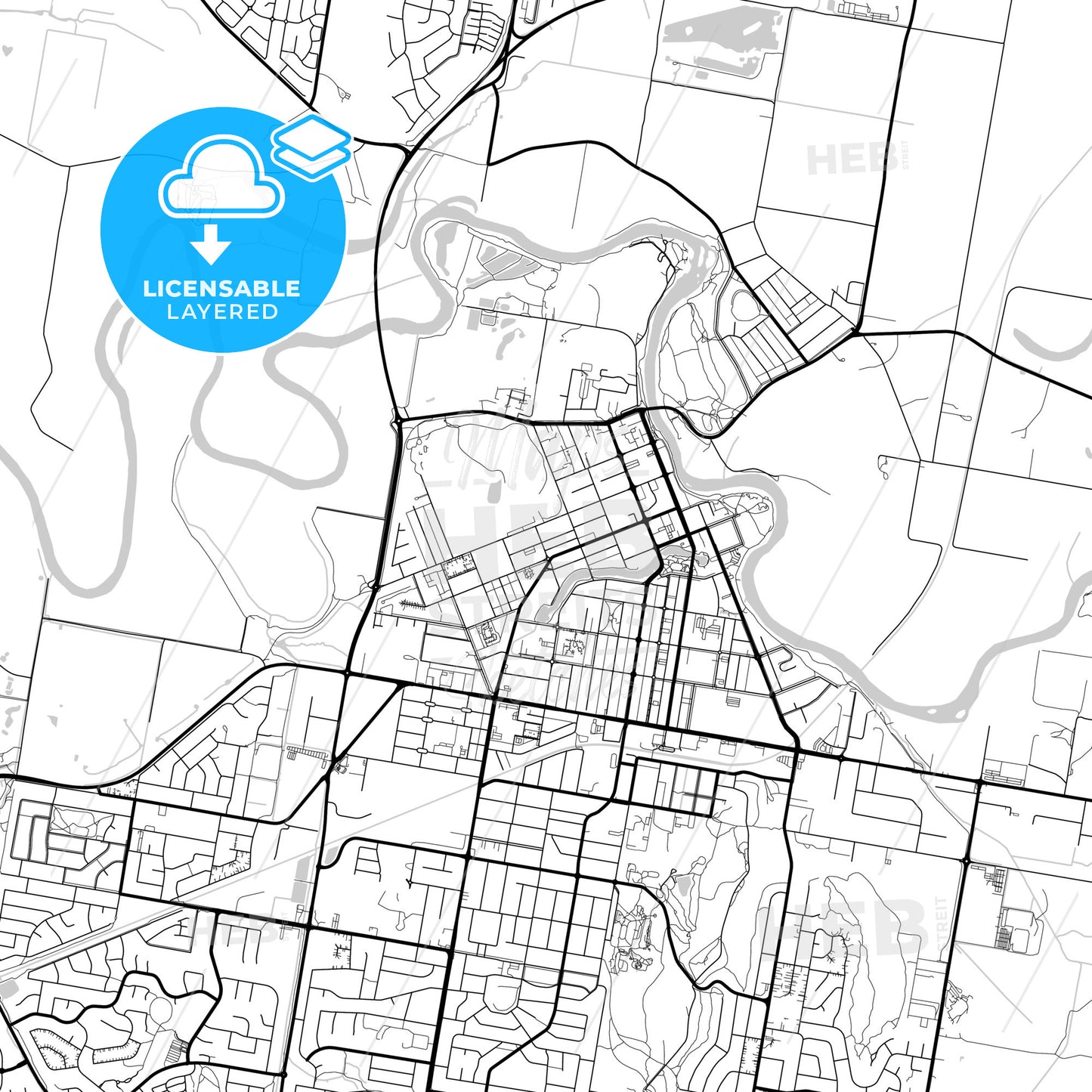 Layered PDF map of Wagga Wagga, New South Wales, Australia