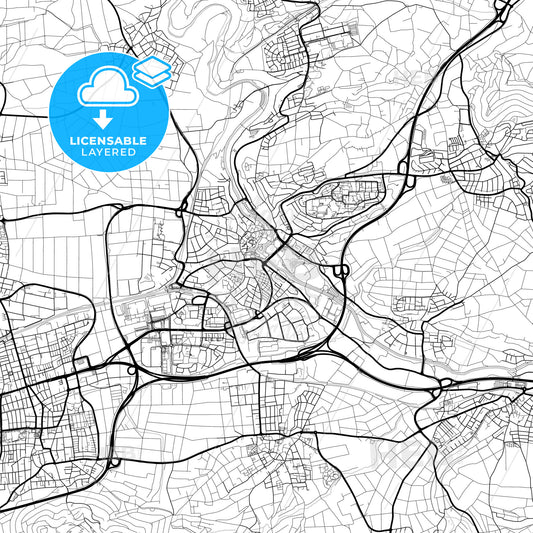 Layered PDF map of Waiblingen, Baden-Wuerttemberg, Germany