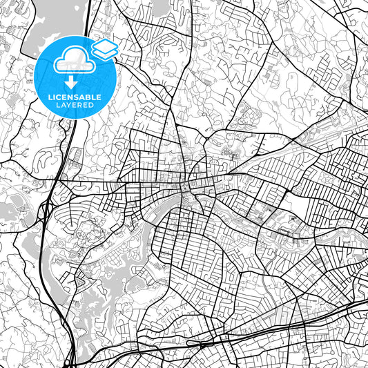 Layered PDF map of Waltham, Massachusetts, United States