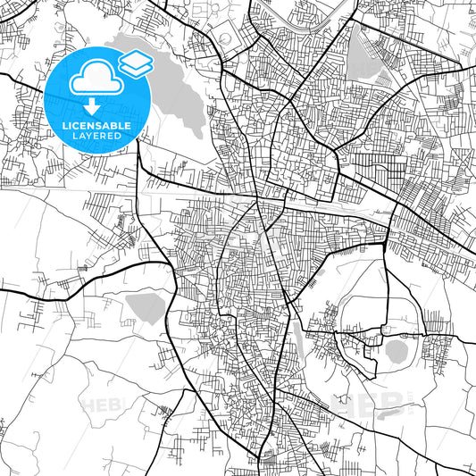 Layered PDF map of Warangal, Telangana, India
