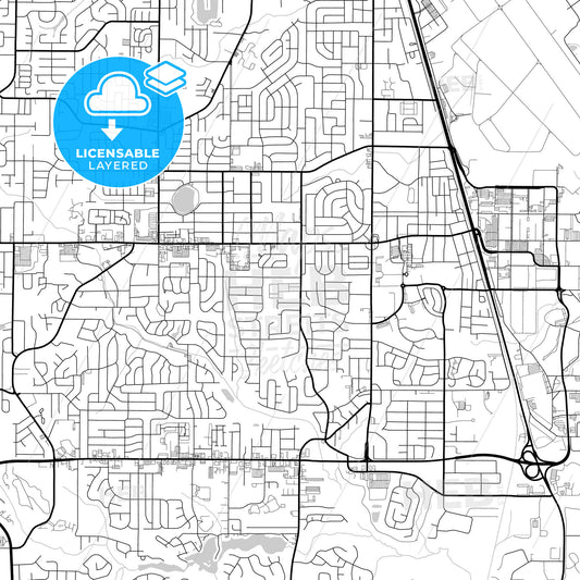 Layered PDF map of Warner Robins, Georgia, United States