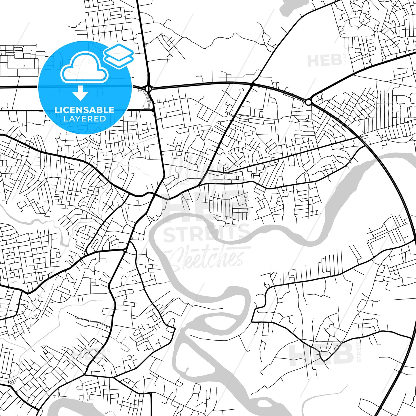 Layered PDF map of Warri, Nigeria