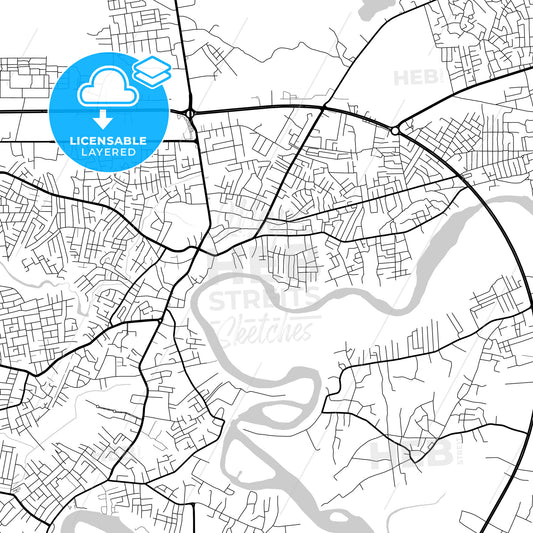 Layered PDF map of Warri, Nigeria