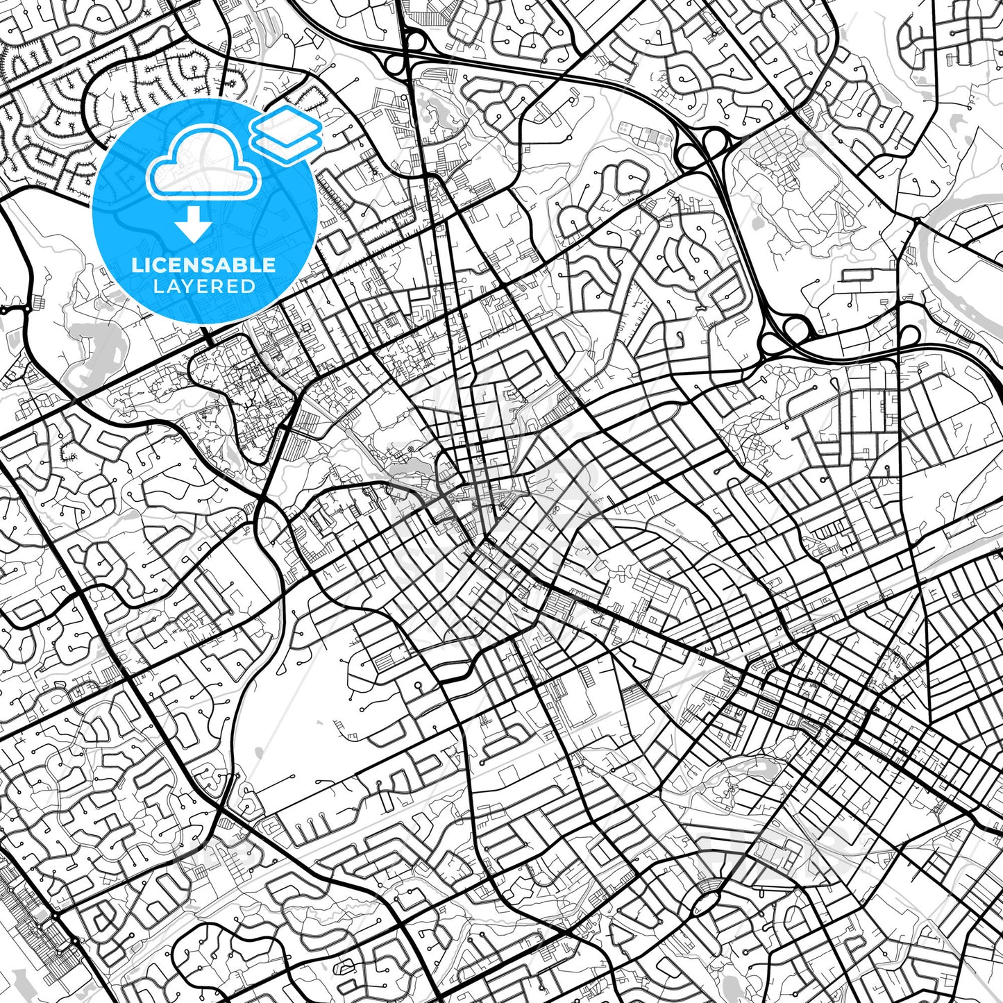 Layered PDF map of Waterloo, Ontario, Canada