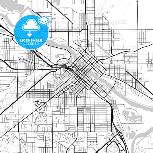 Layered PDF map of Waterloo, Iowa, United States