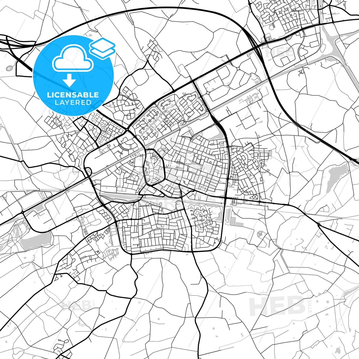 Layered PDF map of Weert, Limburg, Netherlands