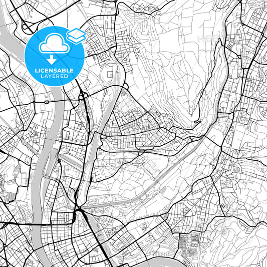 Layered PDF map of Weil am Rhein, Baden-Wuerttemberg, Germany