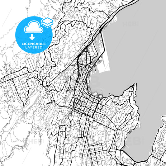 Layered PDF map of Wellington, New Zealand