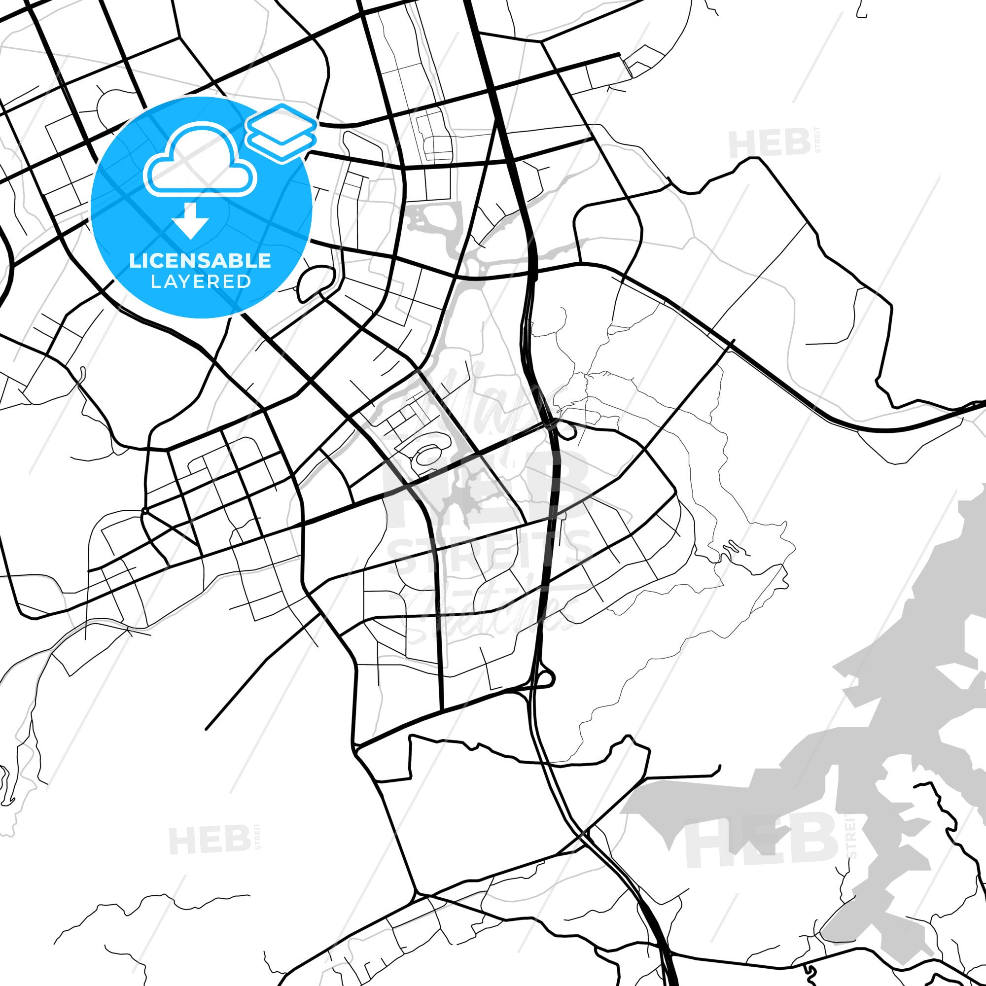 Layered PDF map of Wenling, Zhejiang, China - HEBSTREITS