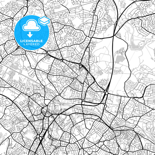 Layered PDF map of West Bromwich, West Midlands, England