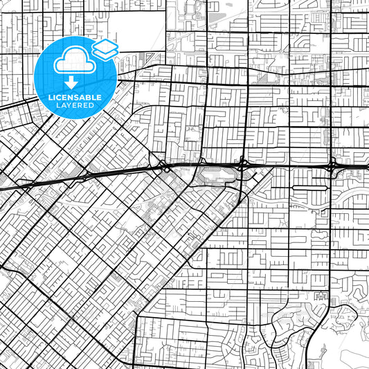 Layered PDF map of West Covina, California, United States