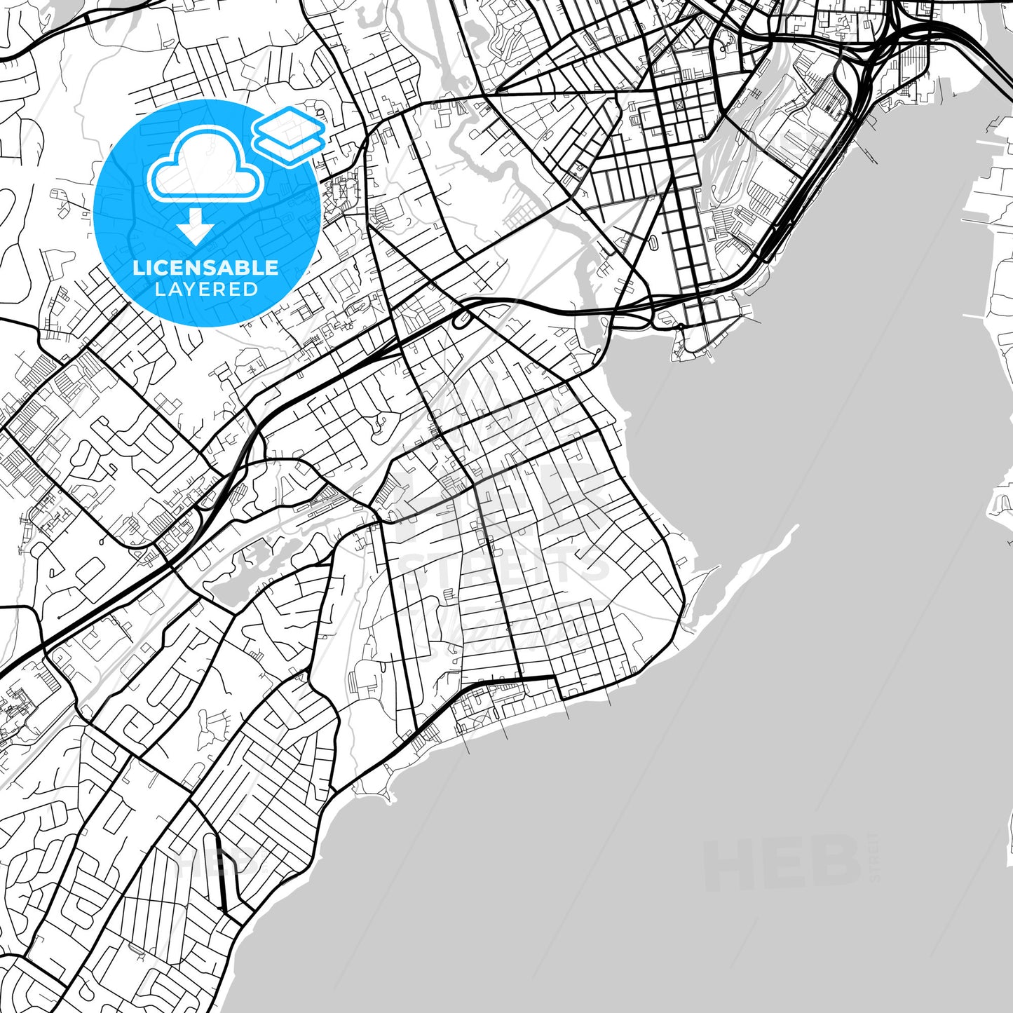 Layered PDF map of West Haven, Connecticut, United States