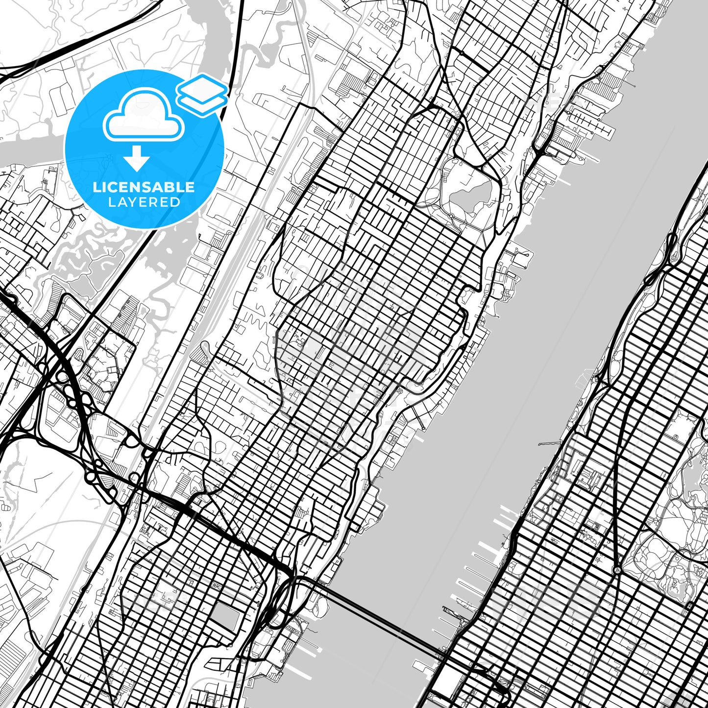 Layered PDF map of West New York, New Jersey, United States