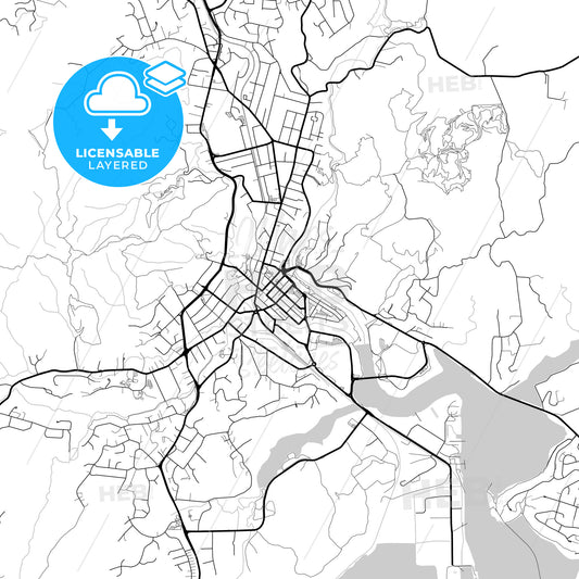 Layered PDF map of Whangarei, New Zealand