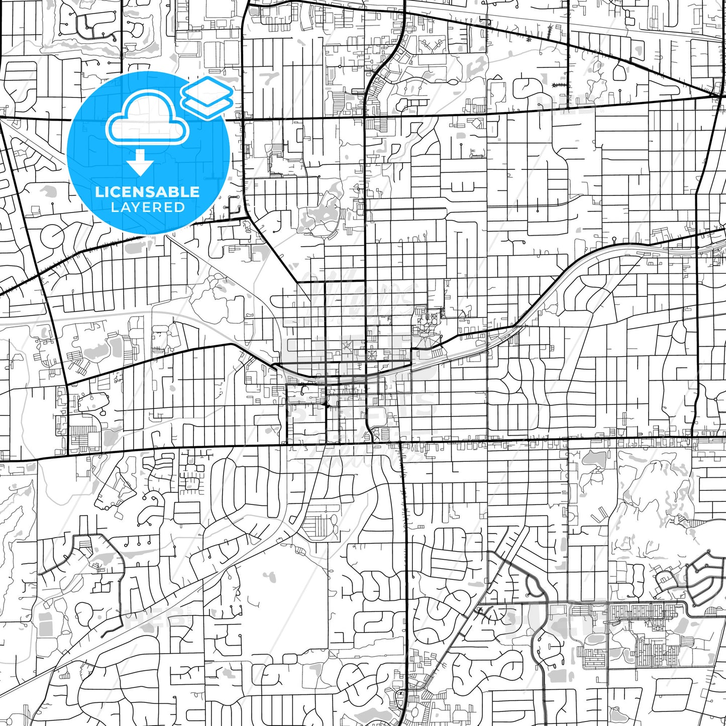 Layered PDF map of Wheaton, Illinois, United States