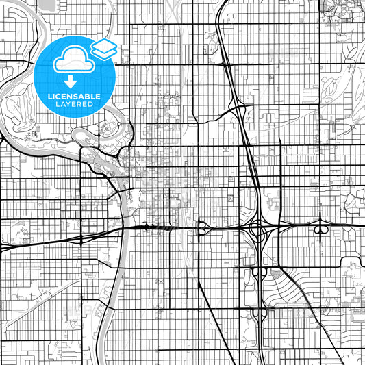 Layered PDF map of Wichita, Kansas, United States