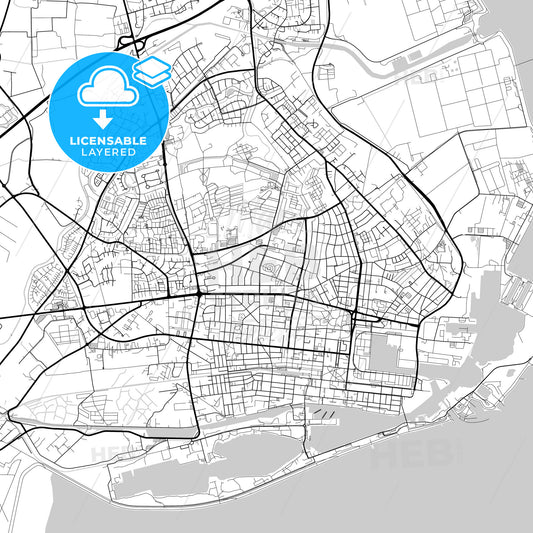 Layered PDF map of Wilhelmshaven, Lower Saxony, Germany