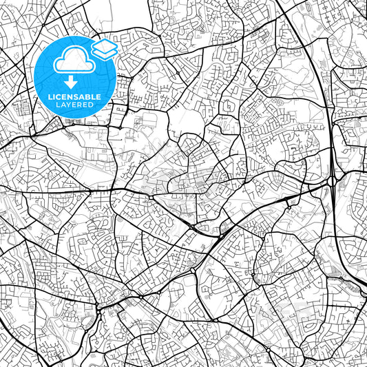 Layered PDF map of Willenhall, West Midlands, England
