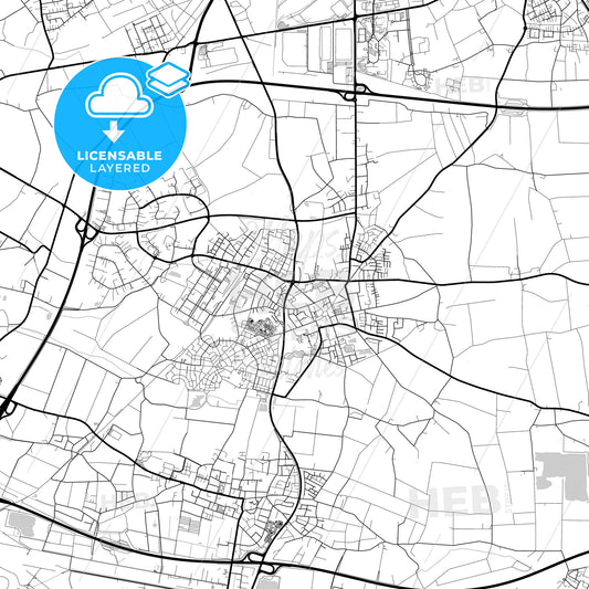 Layered PDF map of Willich, North Rhine-Westphalia, Germany