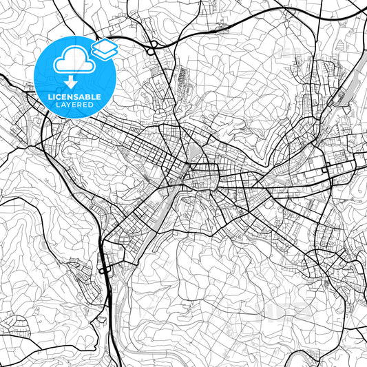 Layered PDF map of Winterthur, Switzerland