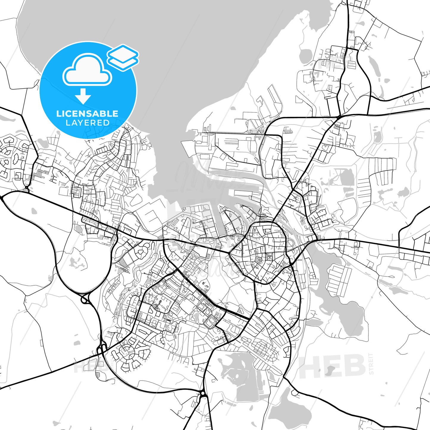 Layered PDF map of Wismar, Mecklenburg-Western Pomerania, Germany