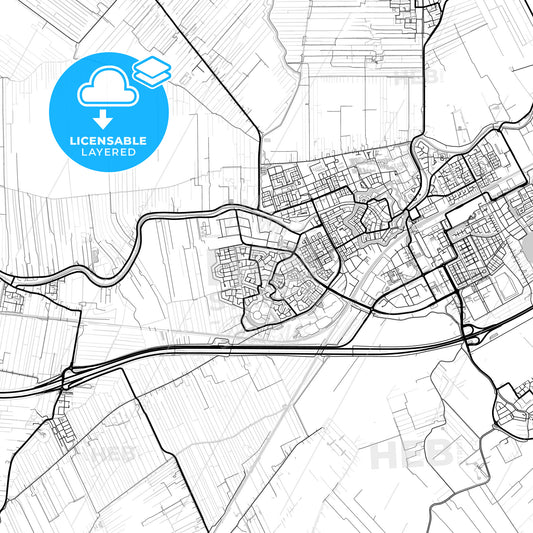 Layered PDF map of Woerden, Utrecht, Netherlands