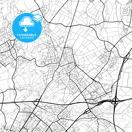 Layered PDF map of Wurselen, North Rhine-Westphalia, Germany