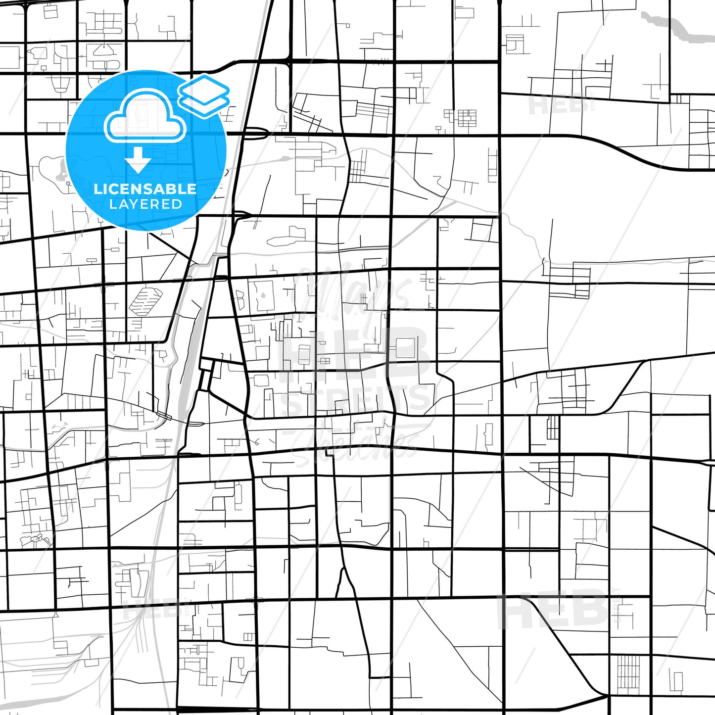 Layered PDF map of Xingtai, Hebei, China