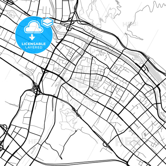 Layered PDF map of Xining, Qinghai, China