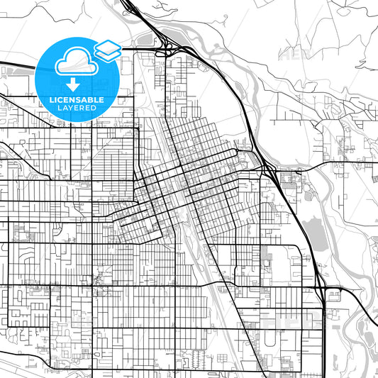 Layered PDF map of Yakima, Washington, United States