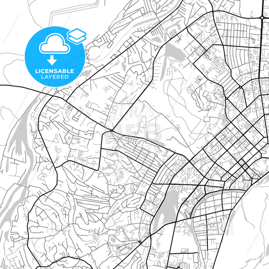 Layered PDF map of Yakutsk, Sakha , Russia