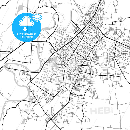Layered PDF map of Yala, Yala, Thailand