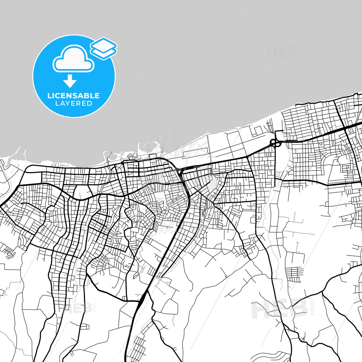 Layered PDF map of Yalova, Yalova, Turkey