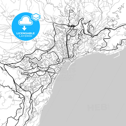 Layered PDF map of Yalta, Crimea, Ukraine
