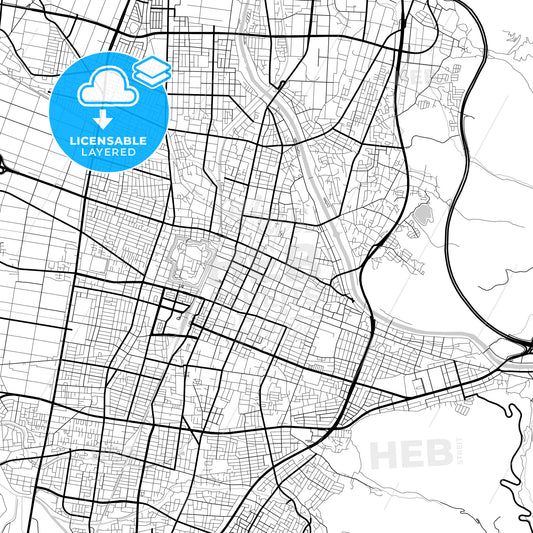 Layered PDF map of Yamagata, Yamagata, Japan