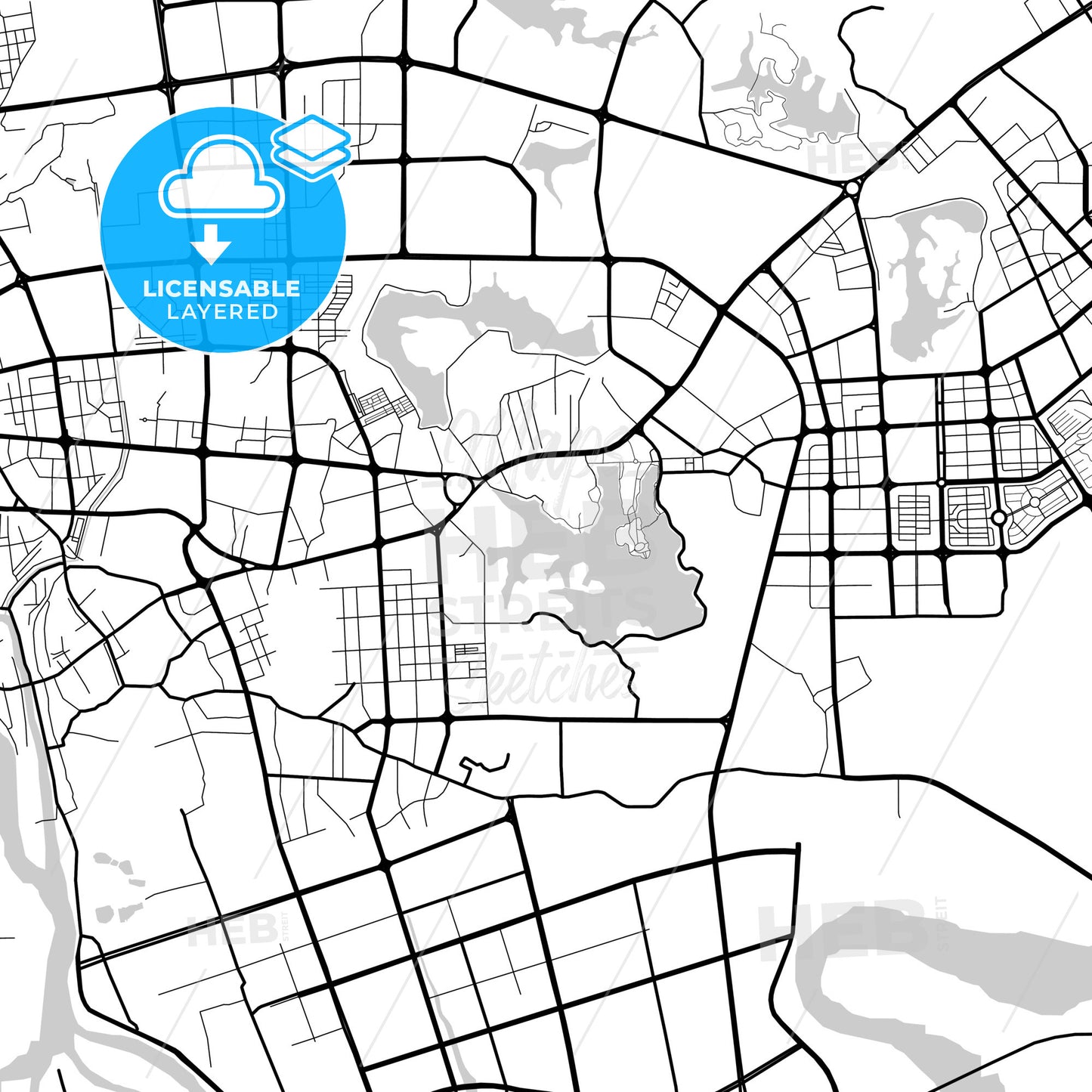 Layered PDF map of Yangjiang, Guangdong, China