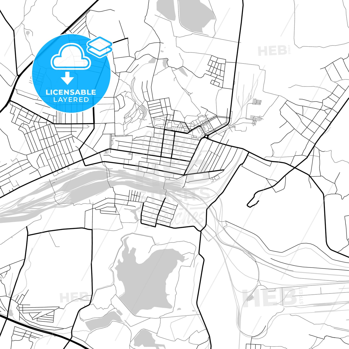 Layered PDF map of Yasynuvata, Donetsk Oblast, Ukraine
