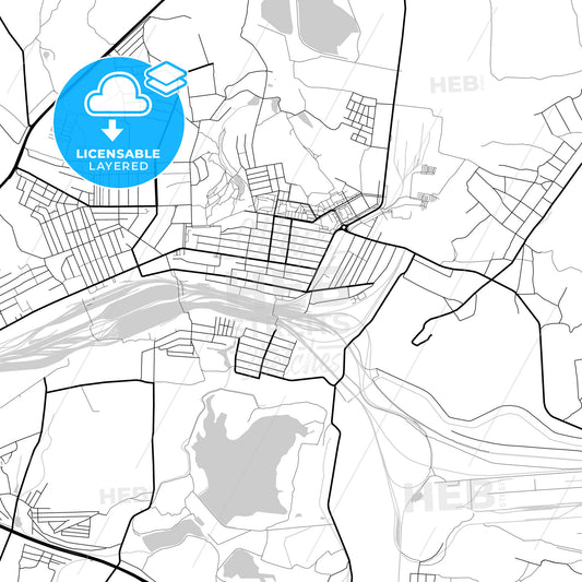Layered PDF map of Yasynuvata, Donetsk Oblast, Ukraine