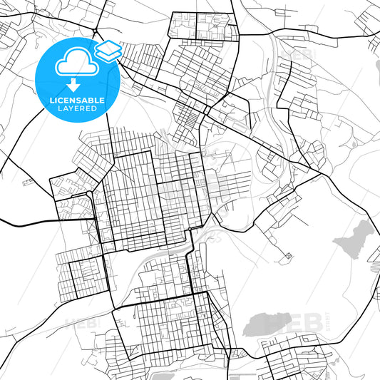 Layered PDF map of Yenakiieve, Donetsk Oblast, Ukraine