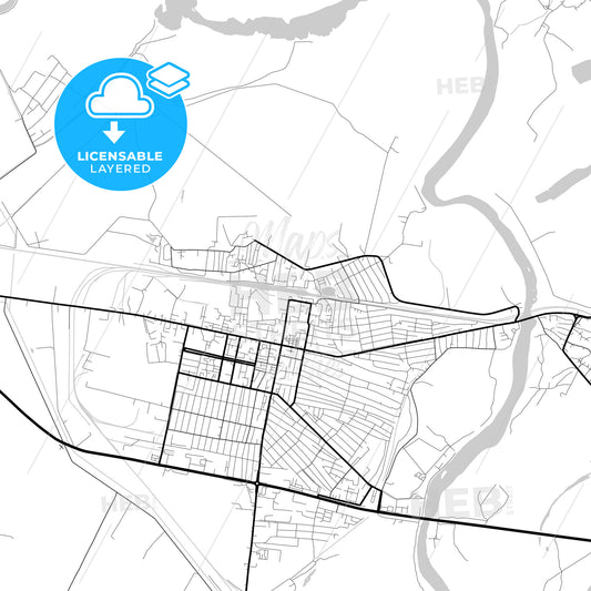Layered PDF map of Yevlakh, Azerbaijan