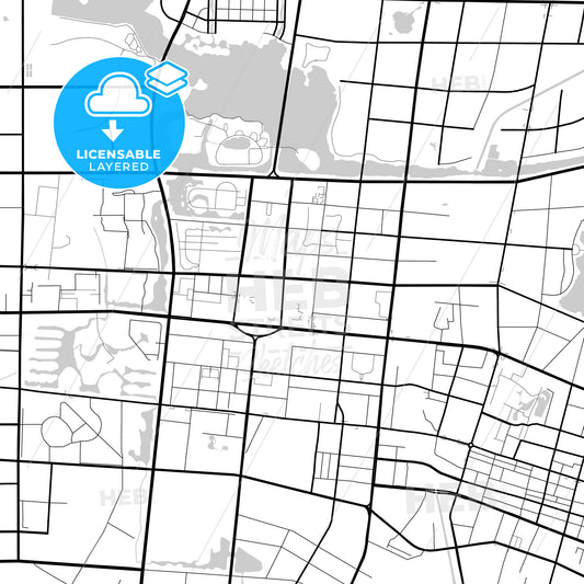 Layered PDF map of Yinchuan, Ningxia, China