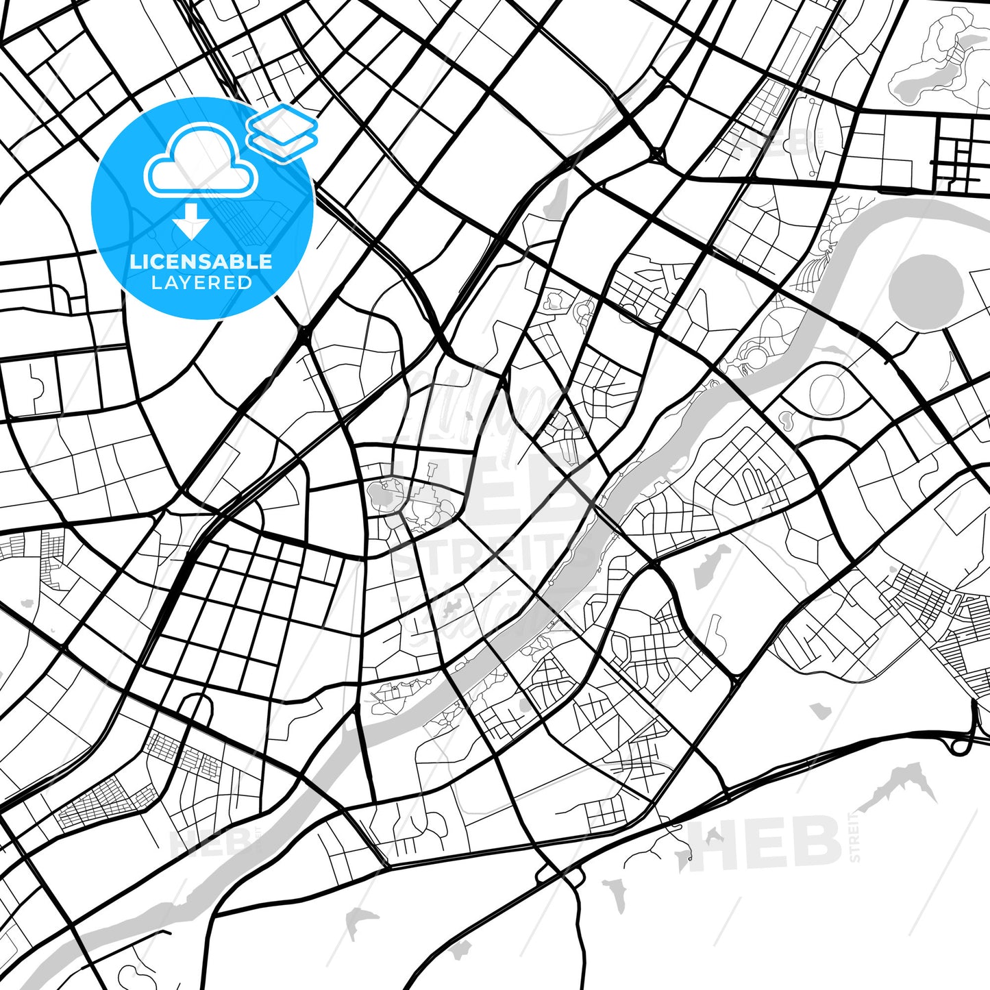 Layered PDF map of Yiwu, Zhejiang, China