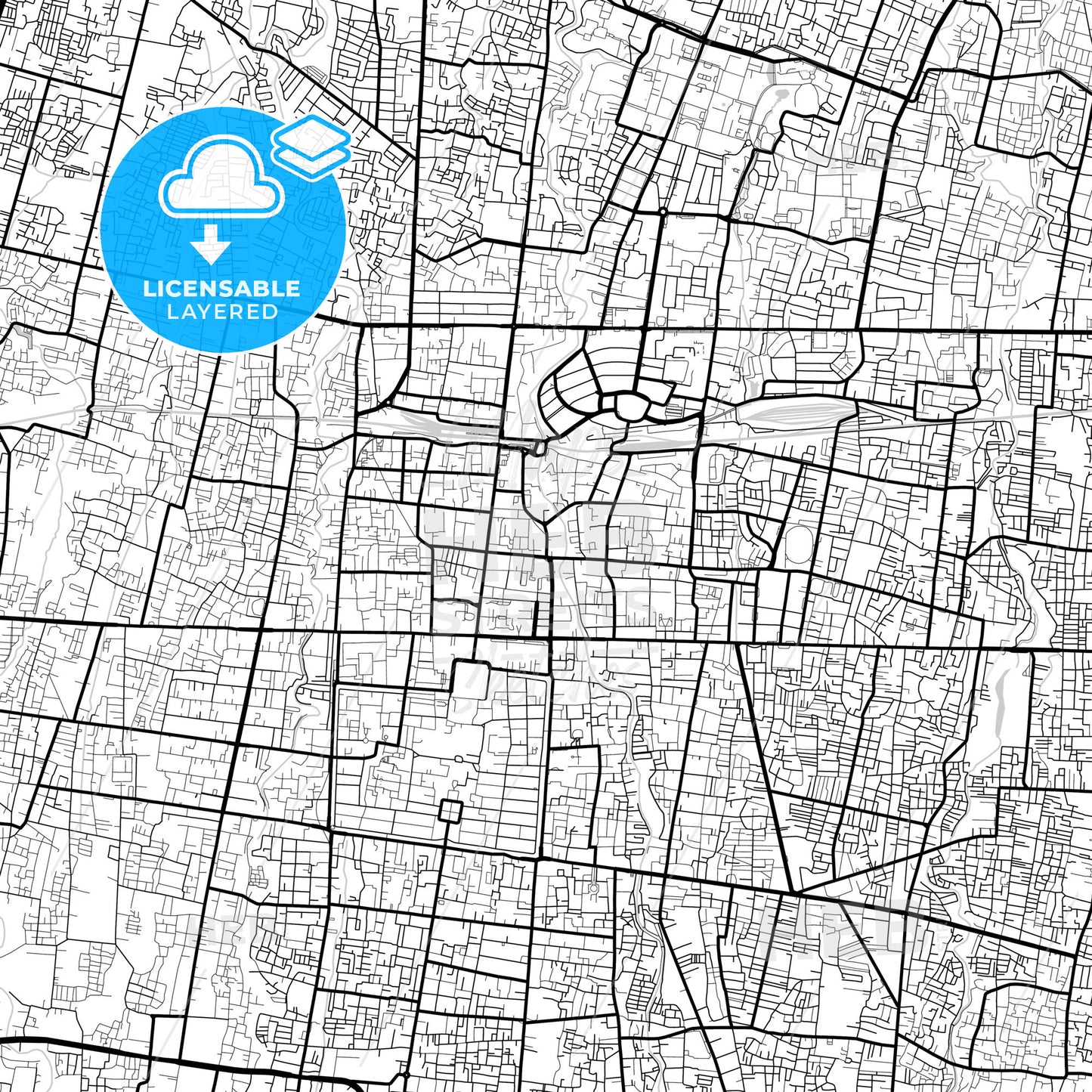 Layered PDF map of Yogyakarta, Indonesia