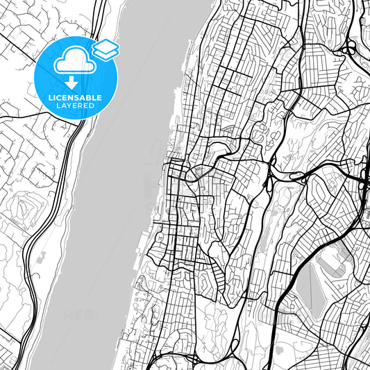 Layered PDF map of Yonkers, New York, United States