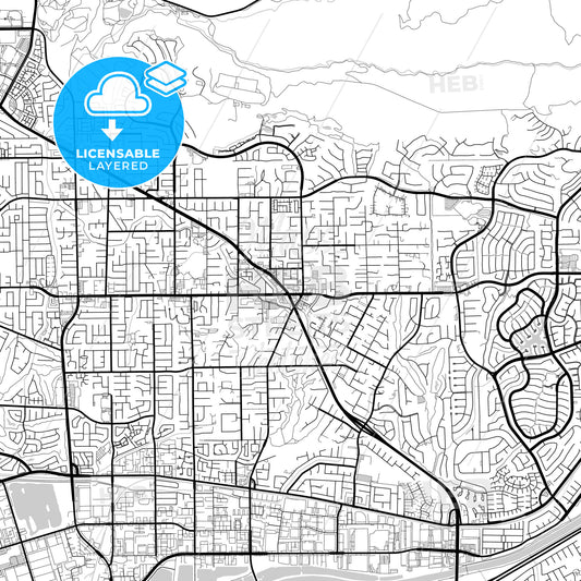 Layered PDF map of Yorba Linda, California, United States