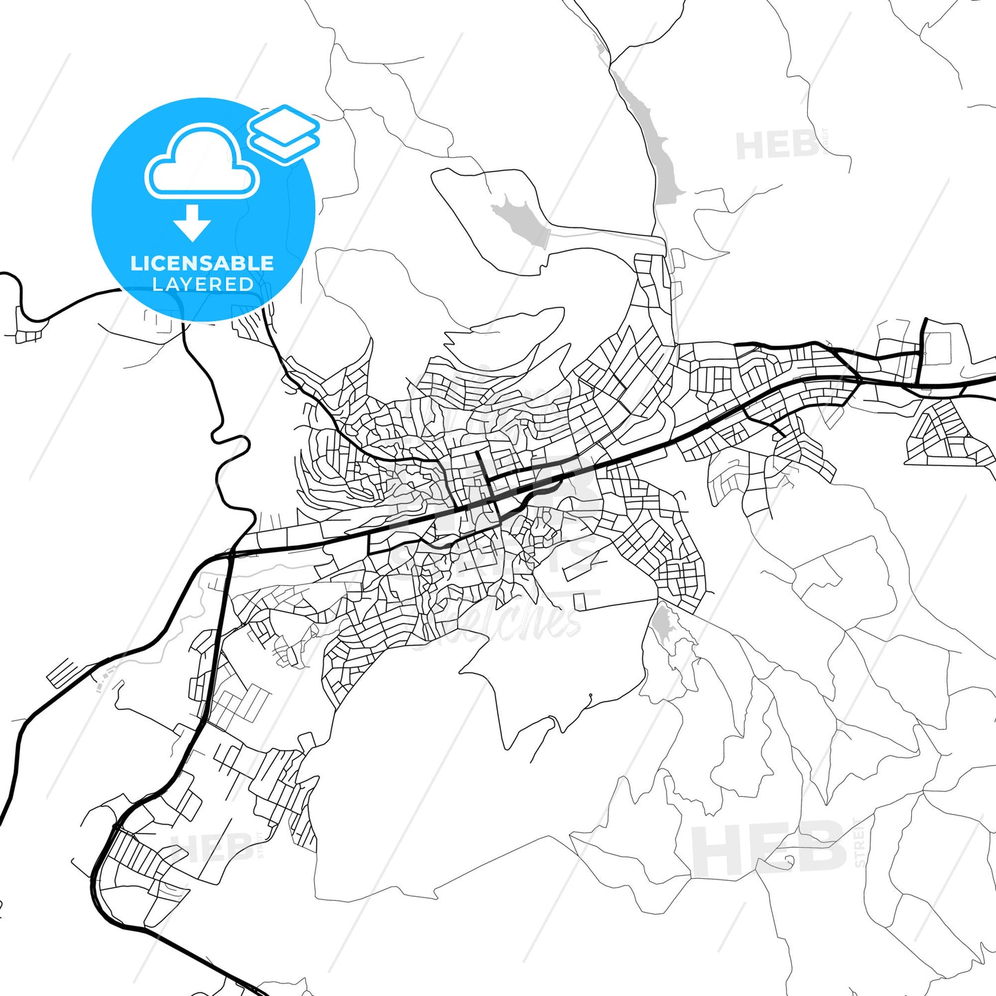 Layered PDF map of Yozgat, Yozgat, Turkey