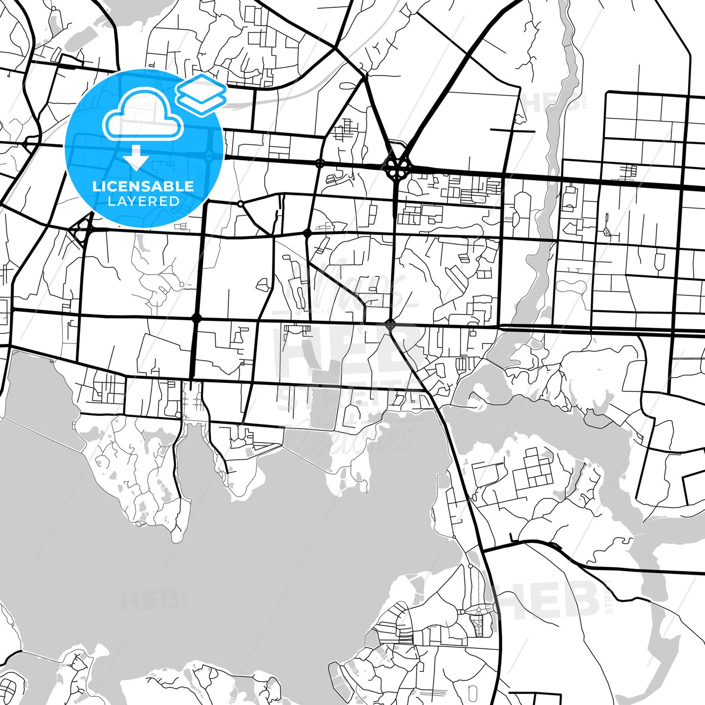 Layered PDF map of Yueyang, Hunan, China