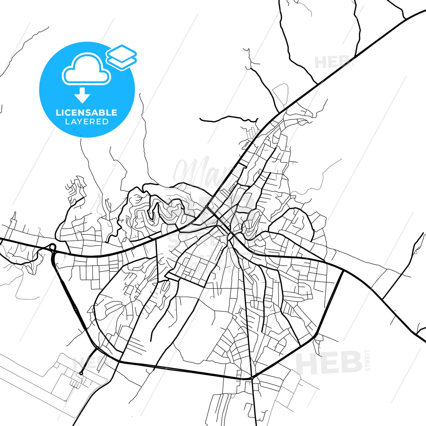 Layered PDF map of Yüksekova, Hakkâri, Turkey